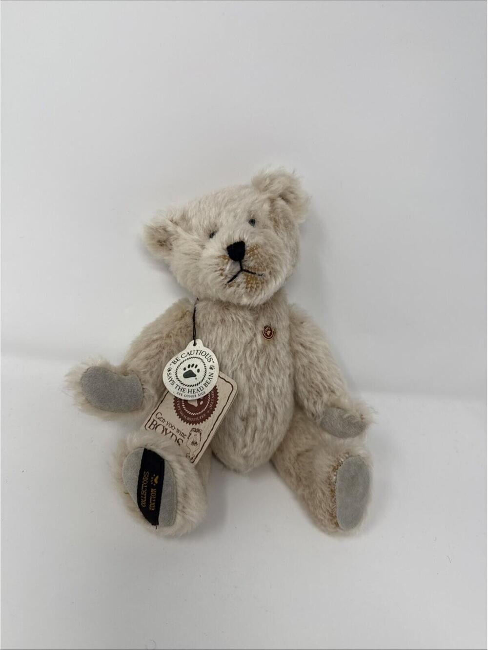 Vintage, Boyds Bears, Teddy B Bear, Plush, Jointed White, Mohair Bear Collection